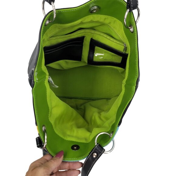 Disney World Park Resort Vegan Sequined Mickey Mouse Tote Bag Black Shoulder - Picture 9 of 11